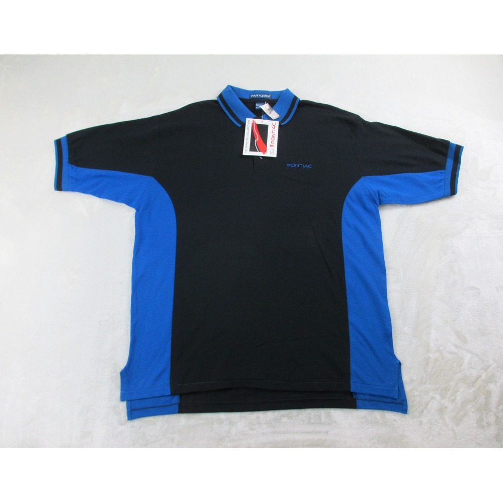 NEW VINTAGE Swingster Polo Shirt Mens Extra Large Black Pontiac Car Cotton*